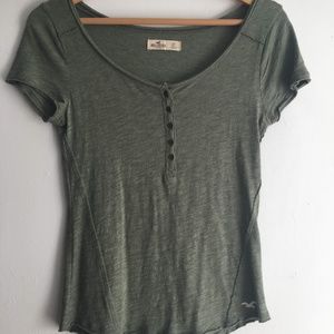 Hollister henley tee shirt